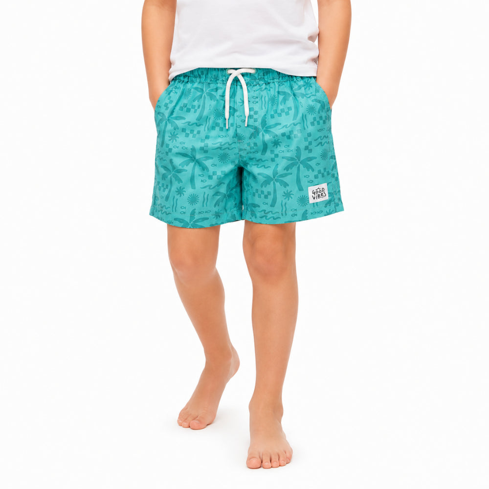 Good Vibes Boys Board Shorts - ISLAND PALMS