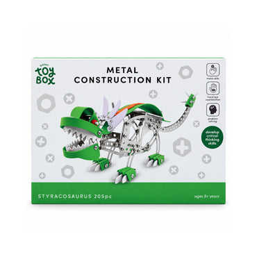 Kaiser Toy Box - Kids Metal Construction Kit 205 Pieces - STYRACOSAURUS