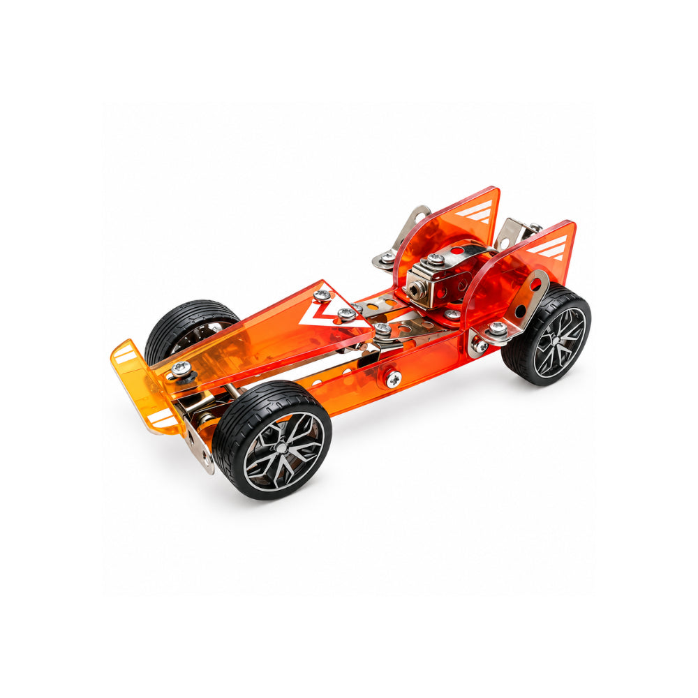 Kaiser Toy Box - Kids Metal Construction Kit 85 Pieces - RED RACER