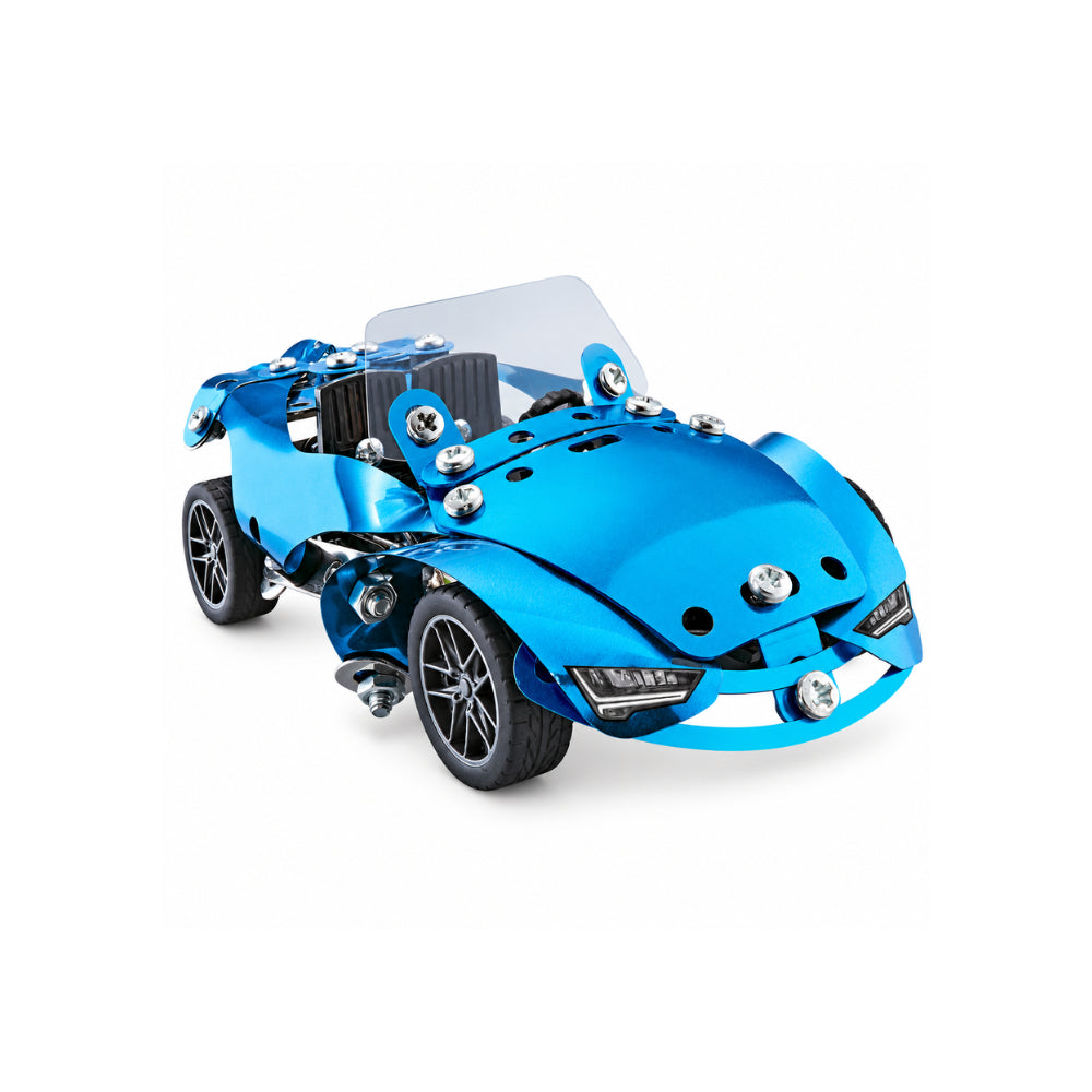 Kaiser Toy Box - Kids Metal Construction Kit 208 Pieces - BLUE RACER