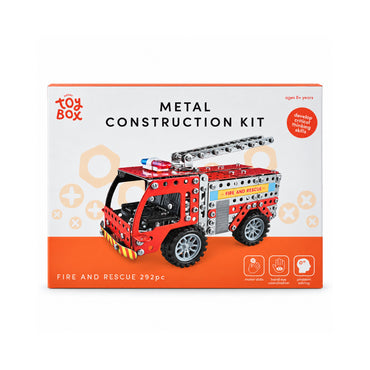 Kaiser Toy Box - Kids Metal Construction Kit 292 Pieces - FIRE AND RESCUE