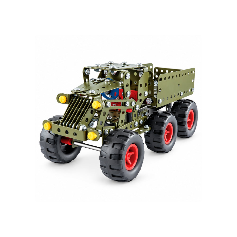 Kaiser Toy Box - Kids Metal Construction Kit 307 Pieces - 6 WHEELER