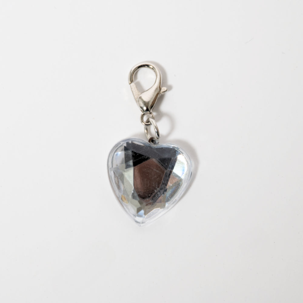 Kids Mini Charm - Silver Diamond Heart