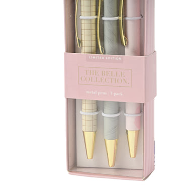 Belle Collection Metal Pens 3pk - BLOOMING