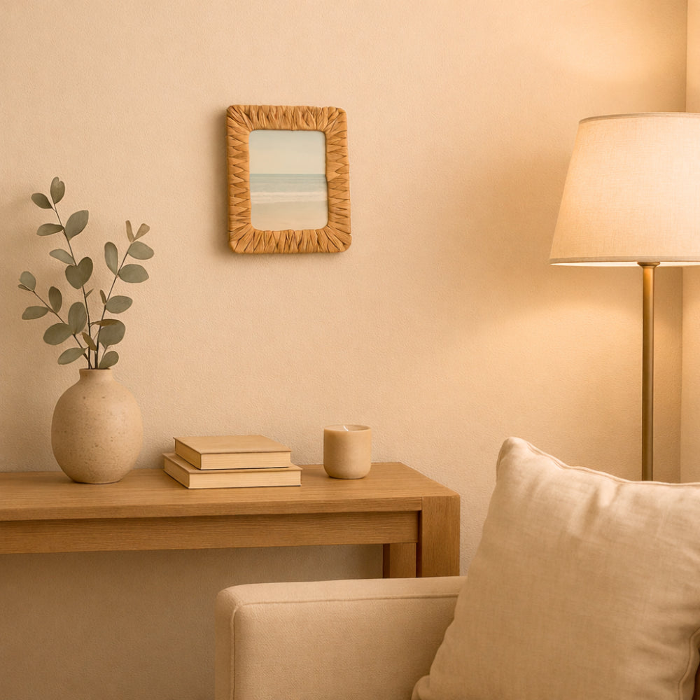 Coastal Tones Collection Raffia Photo Frame - NATURAL