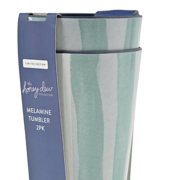 Honeydew Melamine Tumbler 2pk - BLUE STRIPE
