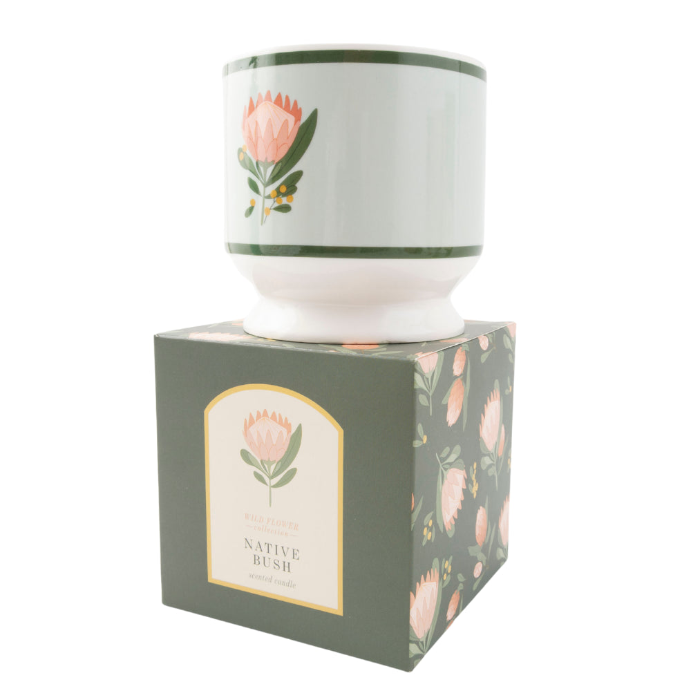 K&Co. Wild Flower Collection Ceramic Candle - PROTEA
