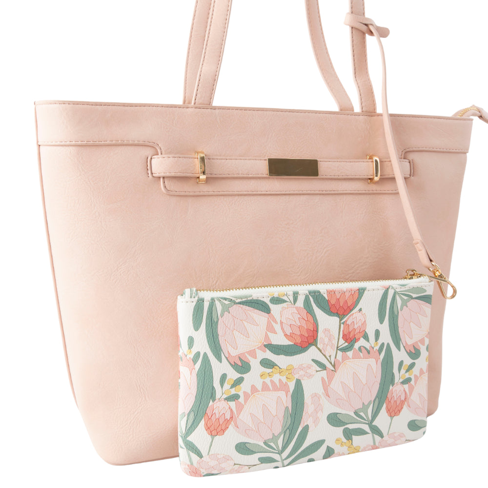 K&Co. Wild Flower Collection Large Tote Bag with Pouch - BALLERINA