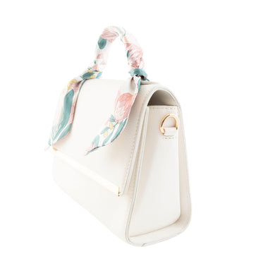 K&Co. Wild Flower Collection Handle Side Bag with Scarf - CREAM