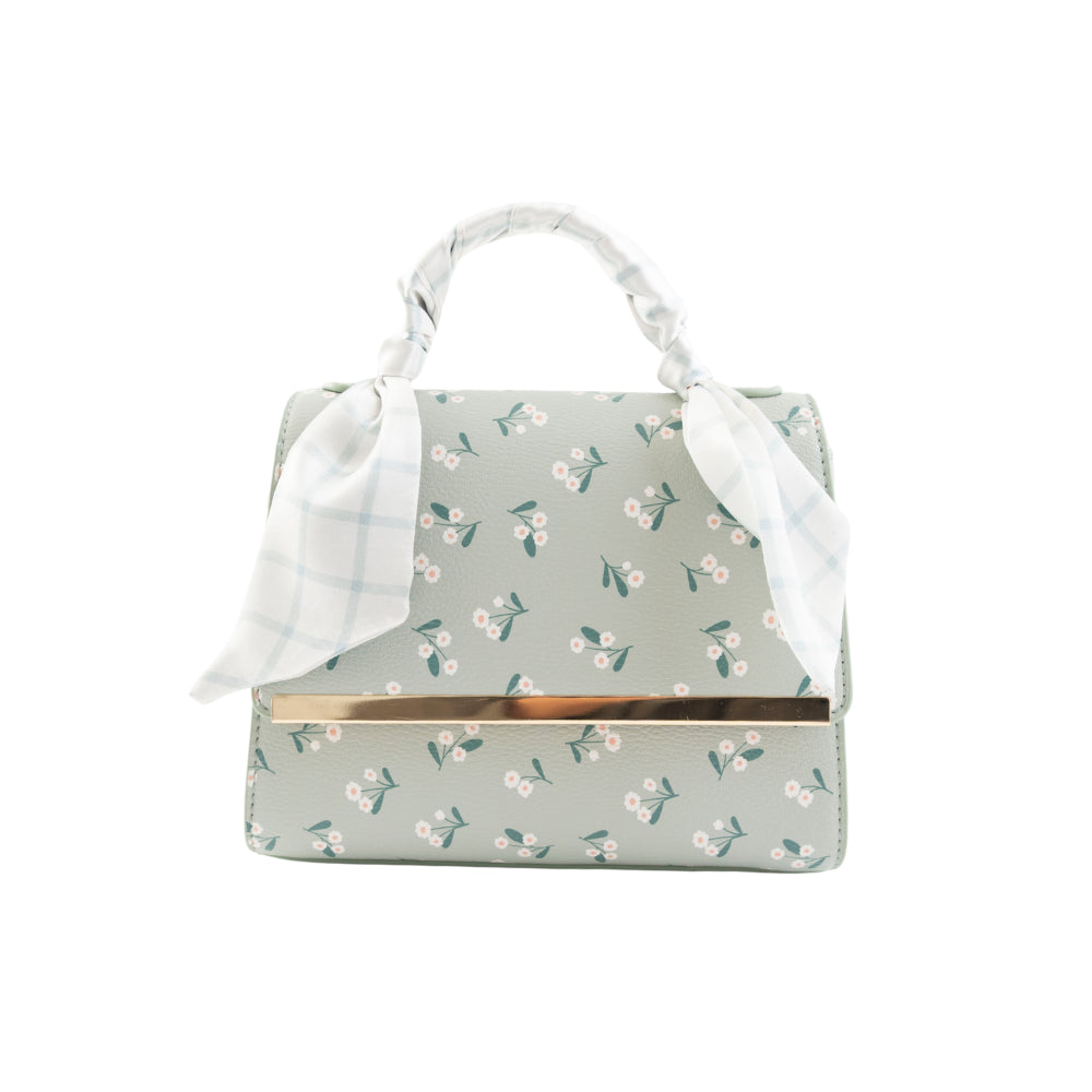 K&Co. Wild Flower Collection Handle Side Bag with Scarf - PAPER FLOWER