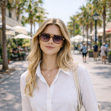 K&Co. Wild Flower Collection Roxy Sunglasses - MILKY TORT