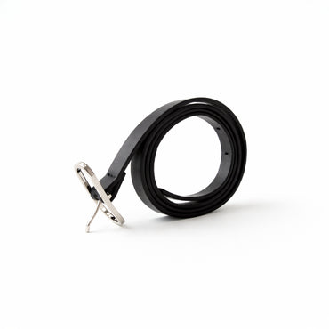 K&Co. Petal Series Skinny Belt - BLACK