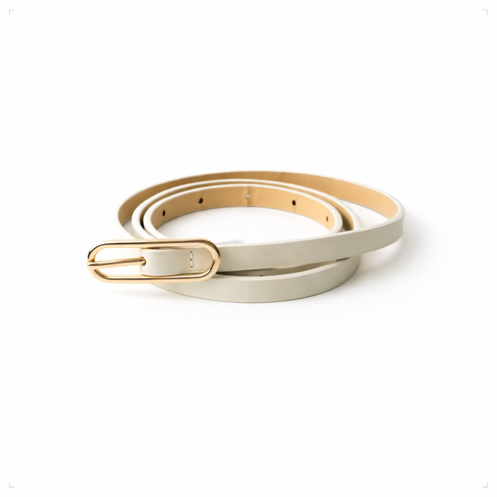 K&Co. Petal Series Skinny Belt - CREAM