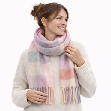 K&Co. Petal Series Chunky Scarf - PINK CHECK
