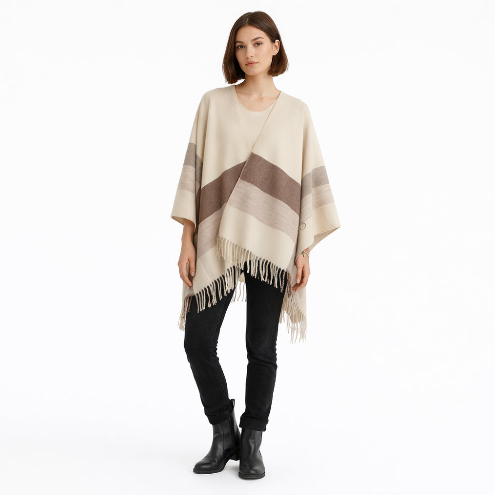 K&Co. Petal Series Poncho - LATTE