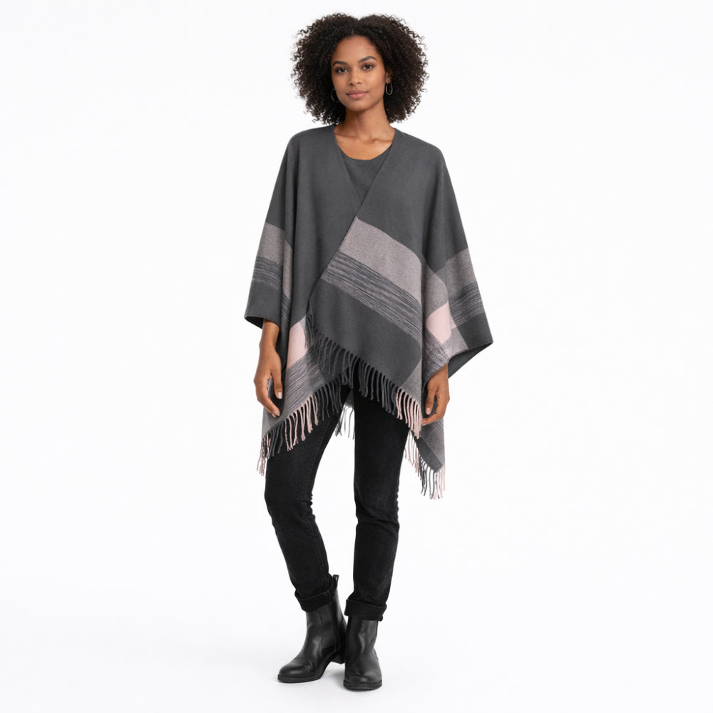 K&Co. Petal Series Poncho - CHARCOAL