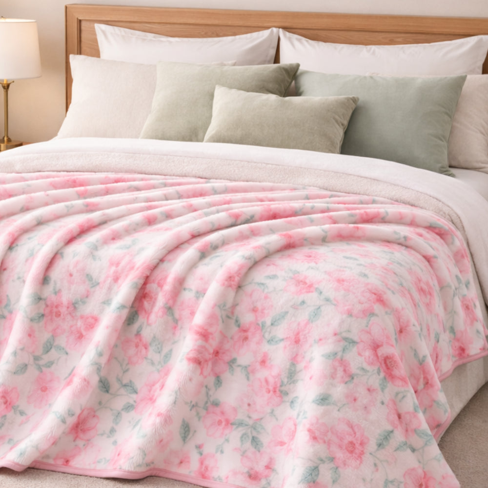 K&Co. Petal Series Printed Blanket - Petal Series PINK