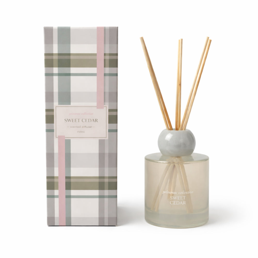 K&Co. Primrose Collection Glass Diffuser - SWEET CEDAR