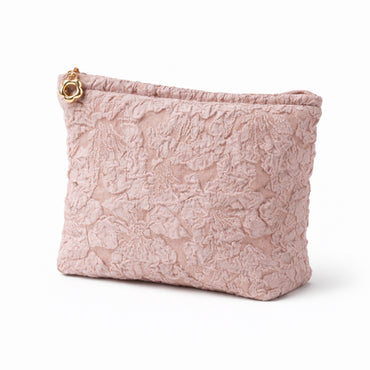 K&Co. Primrose Collection Jacquard Make Up Bag Large - PINK