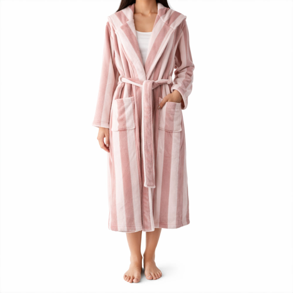 K&Co. Primrose Collection Printed Dressing Gown - BERRY STRIPE
