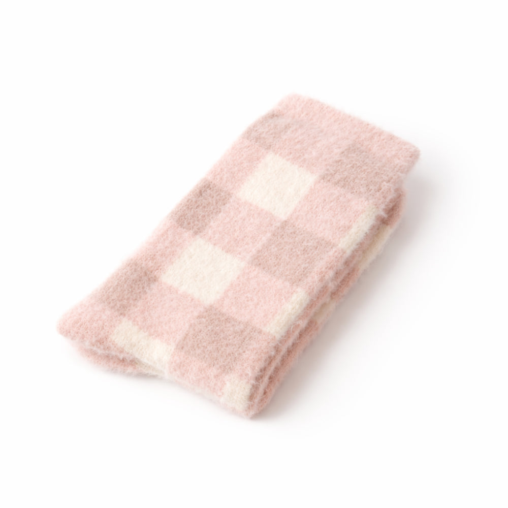 K&Co. Primrose Collection Bed Socks - PINK GINGHAM