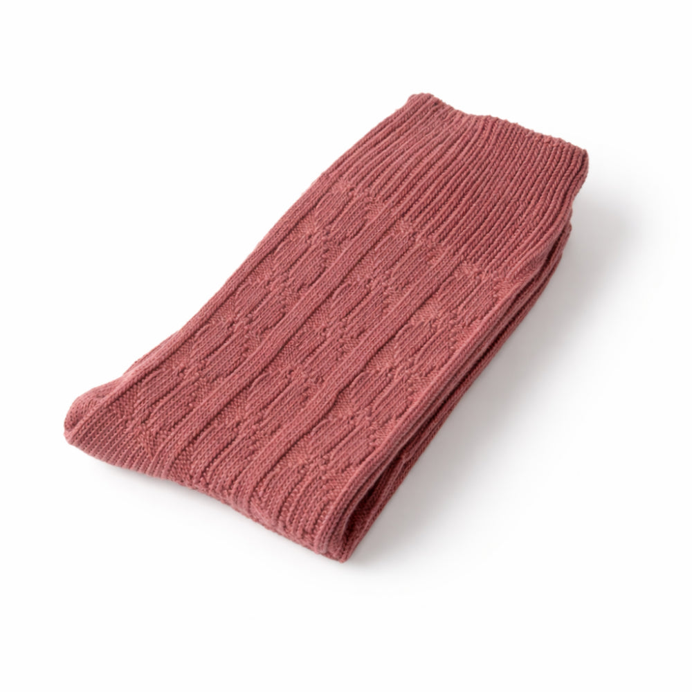 K&Co. Primrose Collection Cable Knit Socks - DUSTY ROSE