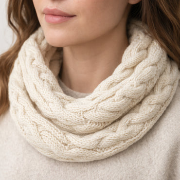 K&Co. Primrose Collection Cable Knit Snood - OATMEAL
