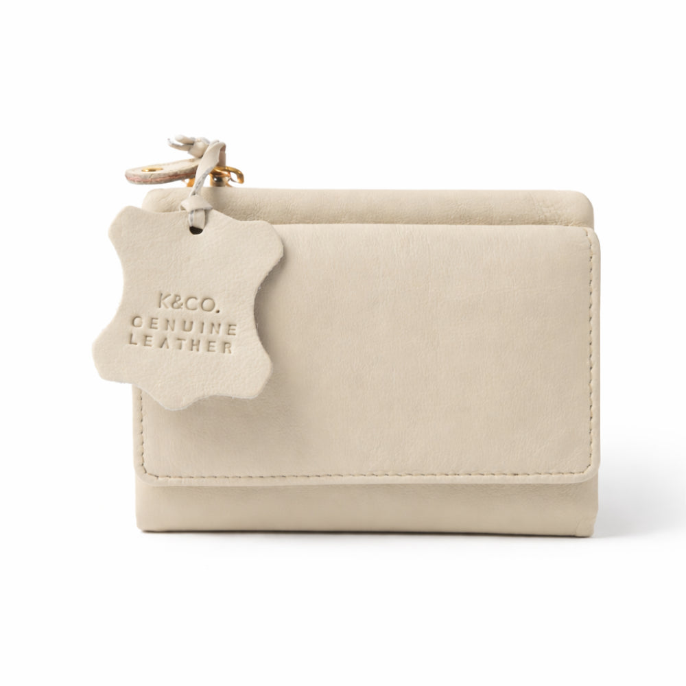 K&Co. Primrose Collection Small Leather Purse - BEIGE
