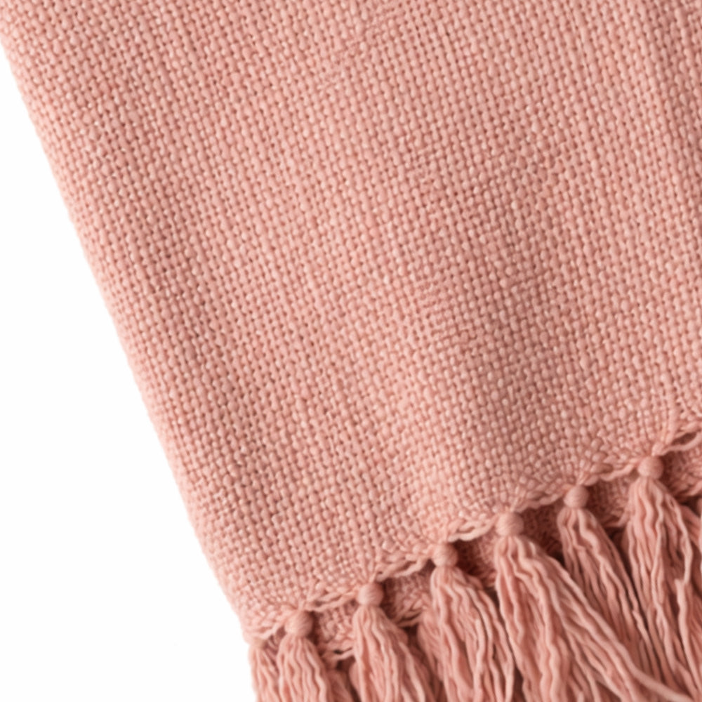K&Co. Home Series Woven Throw Blanket - DUSTY PINK
