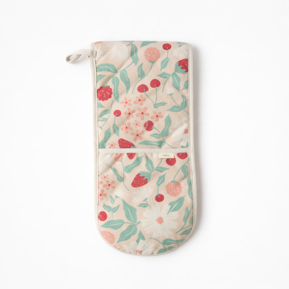 K&Co. Rhubarb Long Oven Mitt - BERRIES & BLOOMS