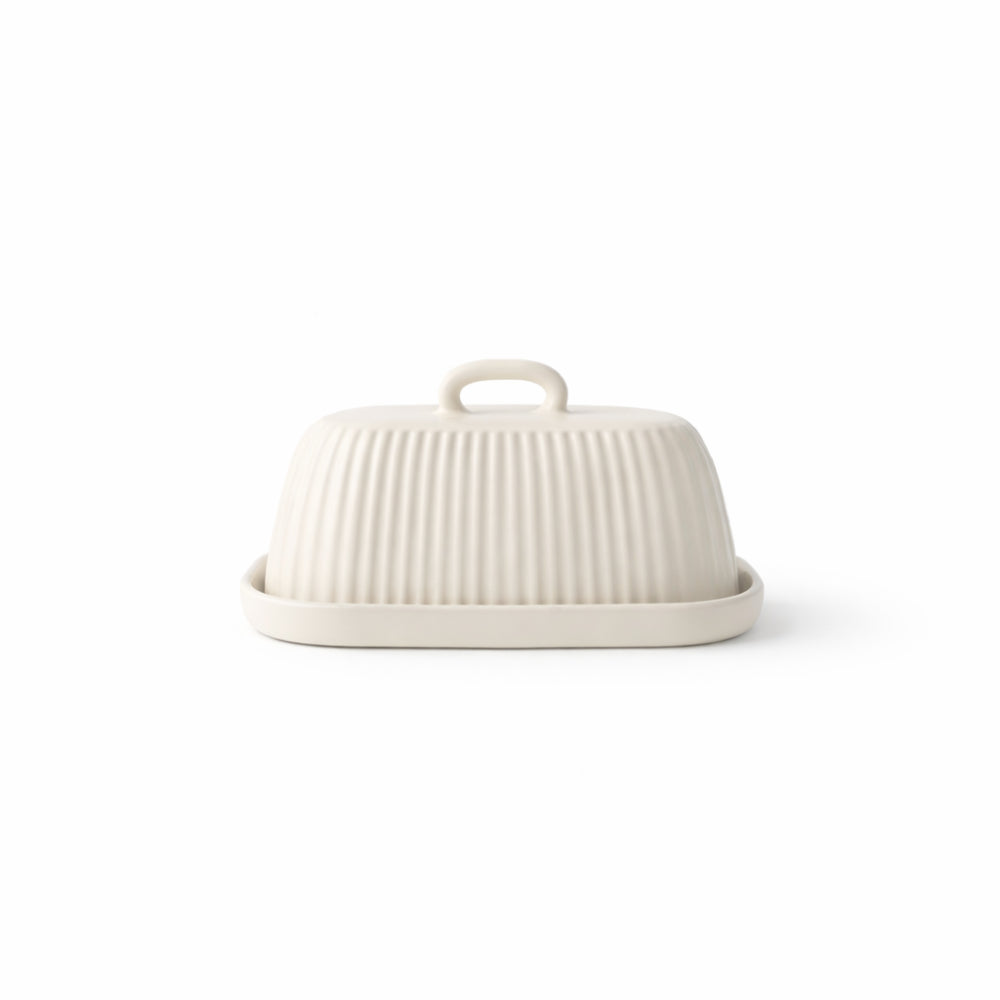 K&Co. Rhubarb Butter Dish - CREAM