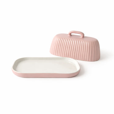 K&Co. Rhubarb Butter Dish - BLUSH