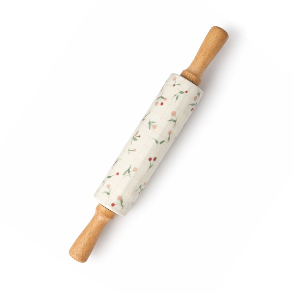 K&Co. Rhubarb Printed Rolling Pin - BLOSSOM BUDS