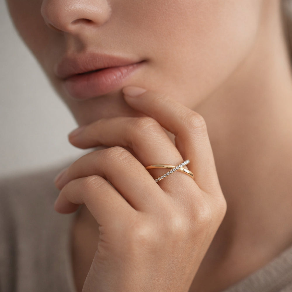K&Co. Signature Jewellery Cara Cross Ring - GOLD