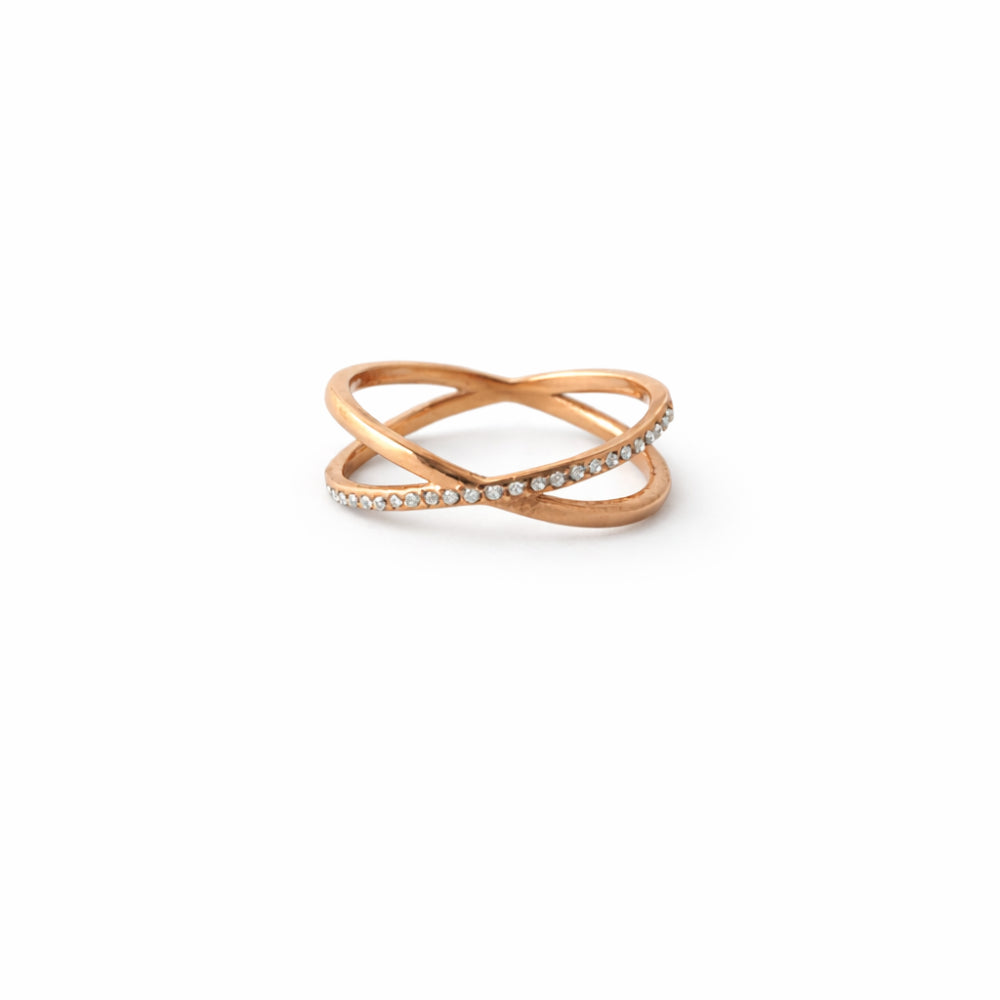 K&Co. Signature Jewellery Cara Cross Ring - ROSE GOLD