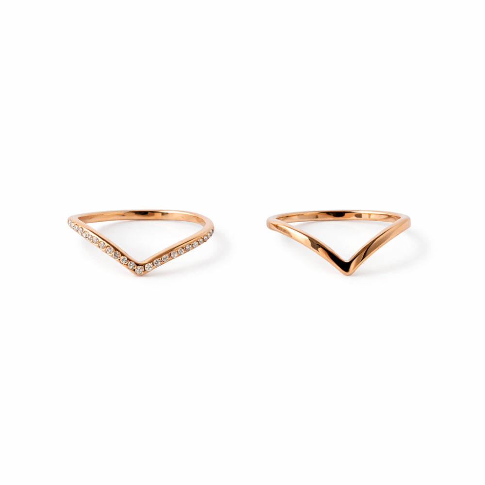 K&Co. Signature Jewellery Dia V Ring Set - ROSE GOLD
