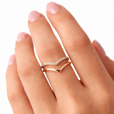 K&Co. Signature Jewellery Dia V Ring Set - ROSE GOLD