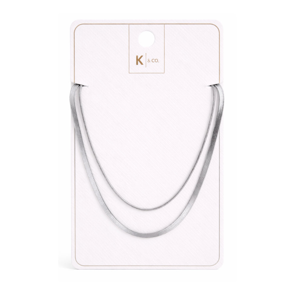 K&Co. Signature Jewellery Jada Layered Snake Chain Necklace - SILVER