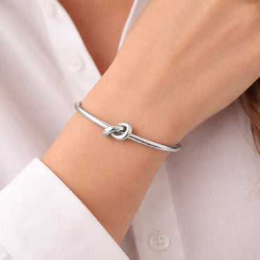 K&Co. Signature Jewellery Kiara Knot Bangle Bracelet - SILVER