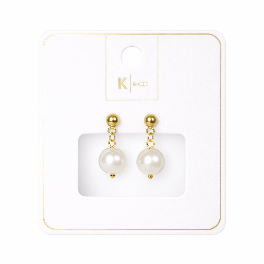 K&Co. Signature Jewellery Erin Pearl Earrings - GOLD