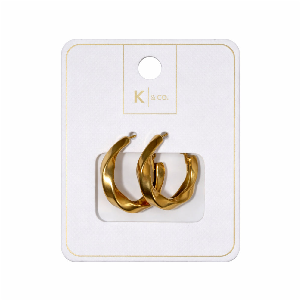 K&Co. Signature Jewellery Georgia Twist Earrings - GOLD