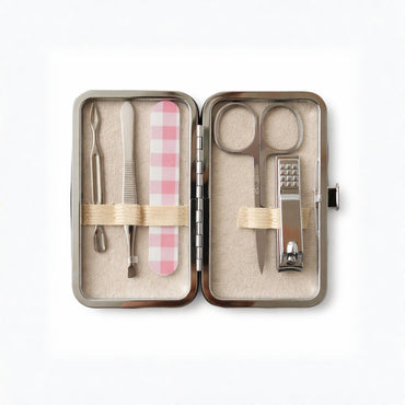 K&Co. Petal Series Manicure Set - PINK GINGHAM