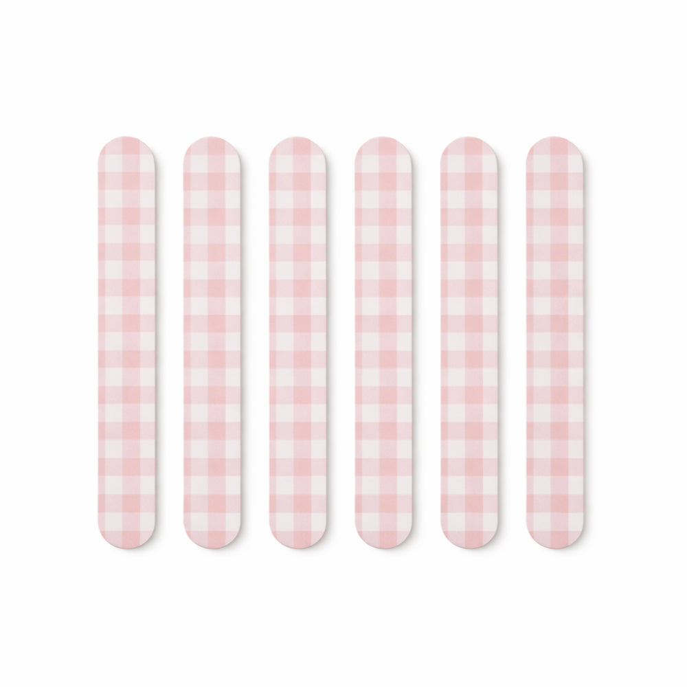 K&Co. Petal Series Printed Nail File 6pk - PINK GINGHAM