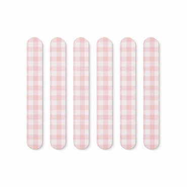 K&Co. Petal Series Printed Nail File 6pk - PINK GINGHAM