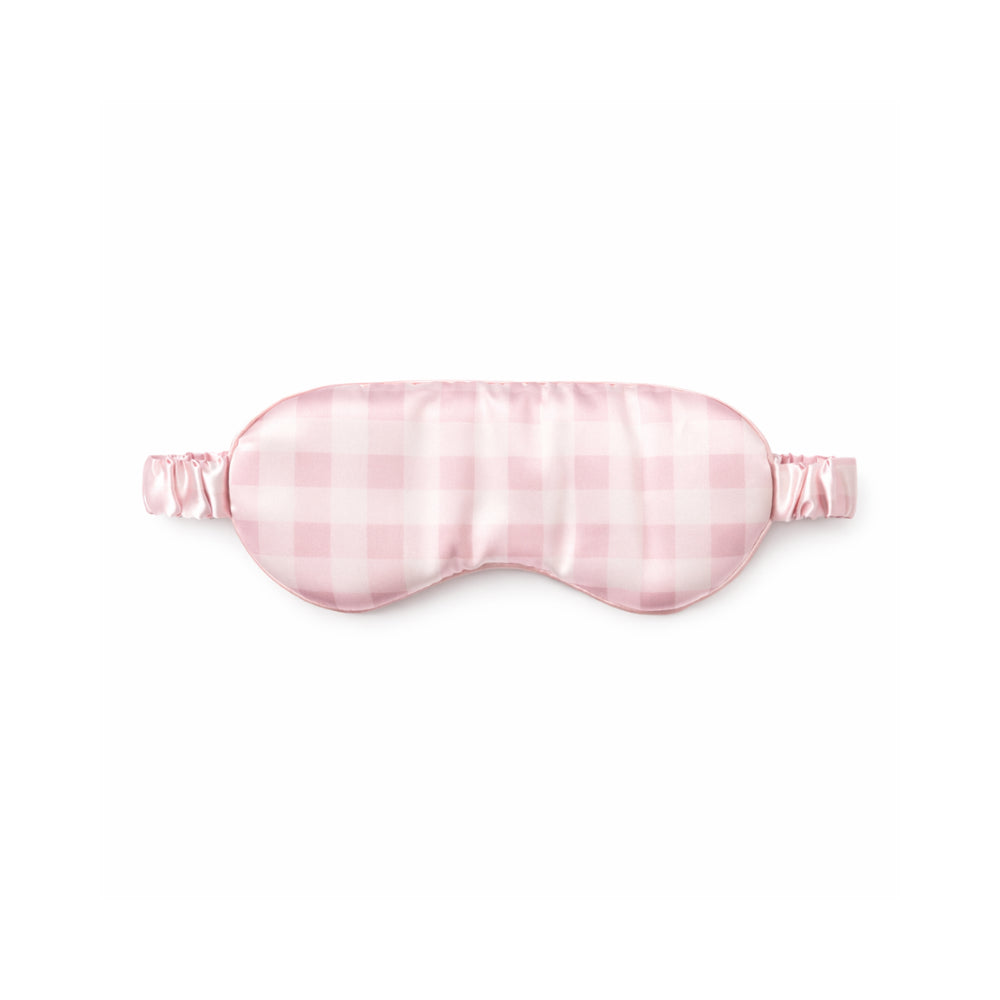 K&Co. Petal Series Satin Sleep Mask - PINK GINGHAM