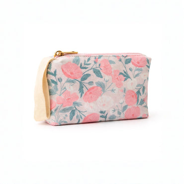 Petal Series Printed Makeup Bag Small - PETAL PINK