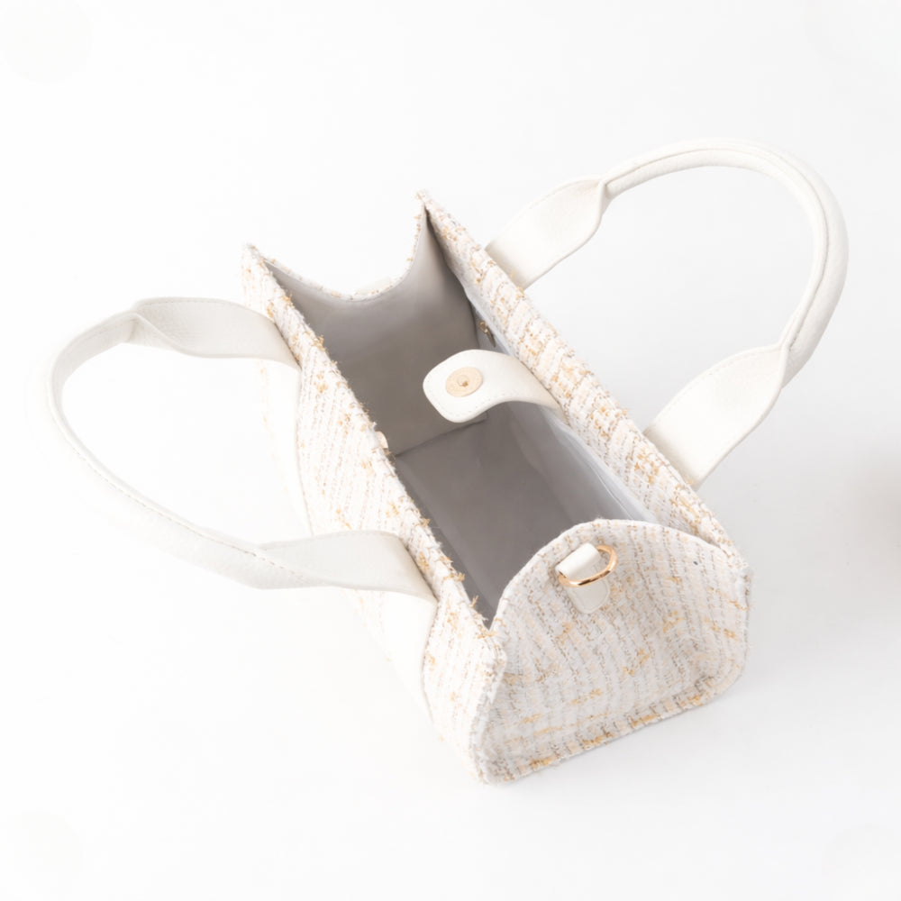 K&Co. Petal Series Boucle Mini Tote Bag with Pouch - BEIGE