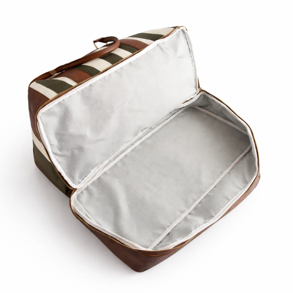 K&Co. Journey Collection Travel Overnight Bag - KHAKI STRIPE