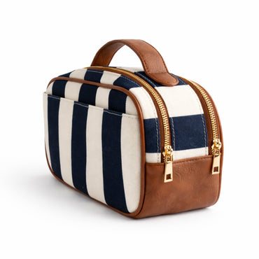 K&Co. Journey Collection Travel Handle Toiletries Bag - NAVY STRIPE