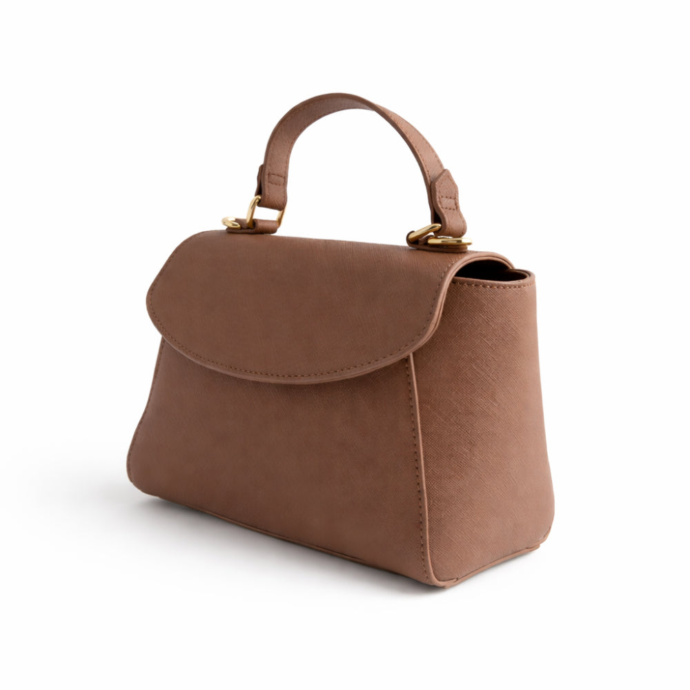 K&Co. Journey Collection Handle Side Bag - CHOCOLATE